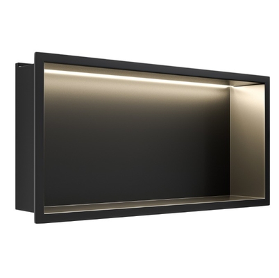 Beautiful Design Matte Negro Nicho de chuveiro de aço inoxidável para inserção de azulejos de banheiro
