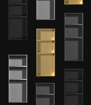 Beautiful Design Matte Negro Nicho de chuveiro de aço inoxidável para inserção de azulejos de banheiro