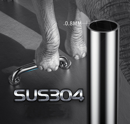 25X300mm Chrome Superfície de acabamento de banheiro Toilet Support Grab Bar para segurança de idosos