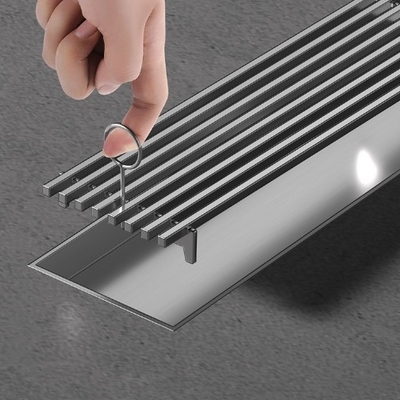 Esgoto de piso linear de aço inoxidável para banheiro chuveiro anti-odor e fácil de limpar