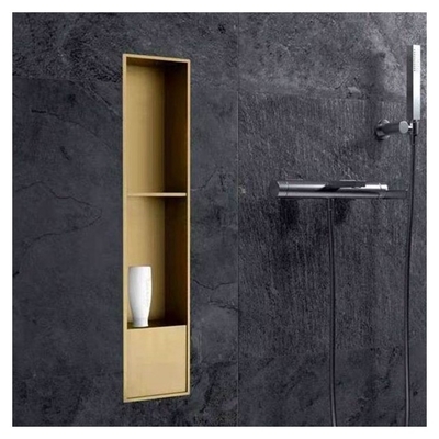 Estilo de design moderno 12 &quot;prateleiras de chuveiro em repouso com acabamento dourado e recurso de luz LED