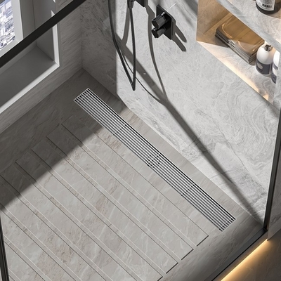 Esgoto de piso linear de aço inoxidável para banheiro chuveiro anti-odor e fácil de limpar