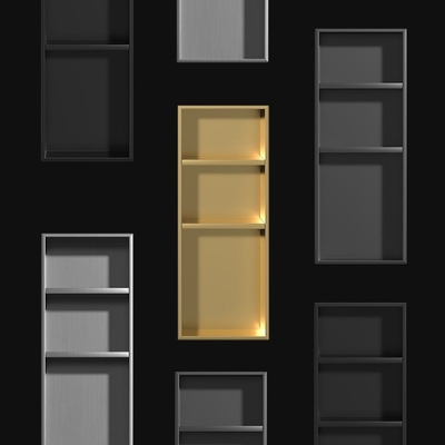 Estilo de design moderno 12 &quot;prateleiras de chuveiro em repouso com acabamento dourado e recurso de luz LED