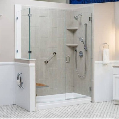 Banheiro com espessura de vidro de 8 mm Sala de chuveiro e design tudo-em-um
