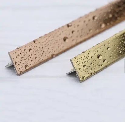 Telas em forma de T não ligadas, corte de canto, borracha de aço inoxidável, tira de corte de metal