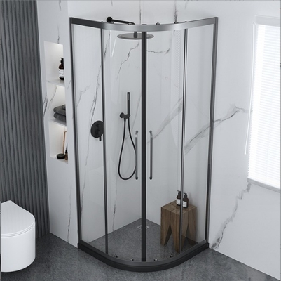 Casa de banho Sala de banho com vidro texturizado e acabamento de aço