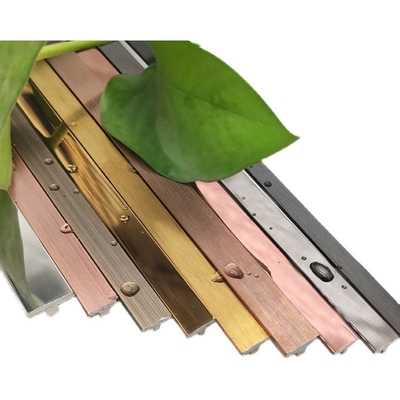 Cinturão de transição de azulejos de piso de aço inoxidável em forma de T de 1 kg para design de interiores de móveis