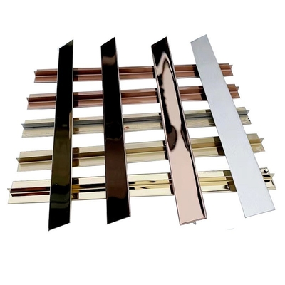Cinturão de transição de azulejos de piso de aço inoxidável em forma de T de 1 kg para design de interiores de móveis