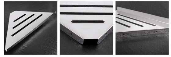 Finitura escovada Repositório de chuveiro triangular Caddy para porta-malas de banheiro montado na parede