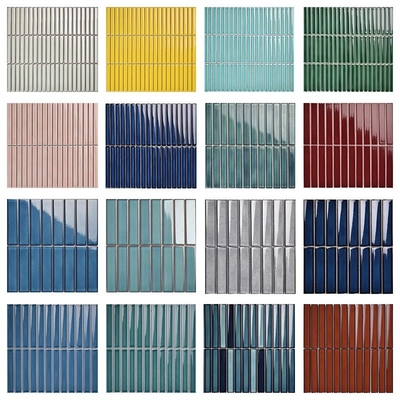 Matte 3D Kitkat Marble Tile em branco rosa verde azul Impressão para parede interior do banheiro