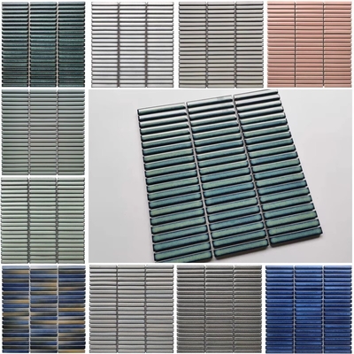 Matte 3D Kitkat Marble Tile em branco rosa verde azul Impressão para parede interior do banheiro