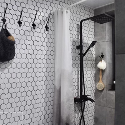 Estilo de Design Moderno Cerâmica Branca Pura Hexagonal com Mosaico de Vidro Honeycomb