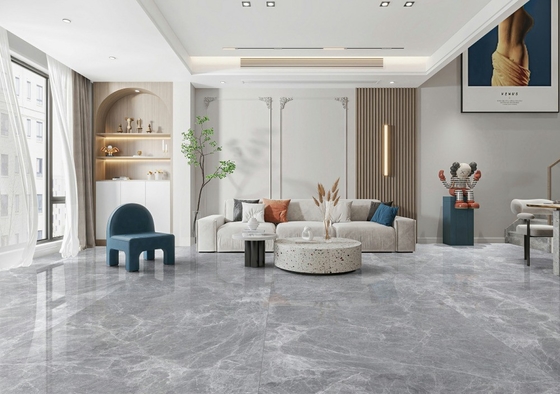 1200 2400 mm Chapa de mármore de porcelana polida e vidrada para piso ou paredes