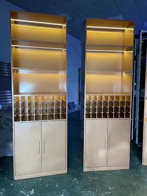 Armazém de cozinha de aço inoxidável vermelho para armazenamento de bar em casa