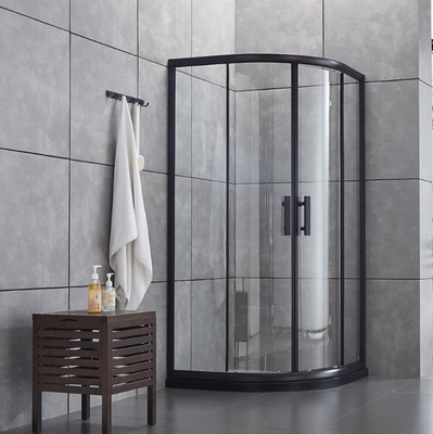 Portão de banho de aço inoxidável preto multifunção com design à prova d'água