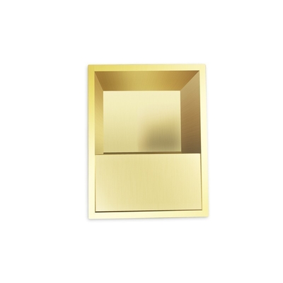 Nicho de chuveiro de banheiro de design moderno com acabamento de superfície escovado e recurso de luz LED