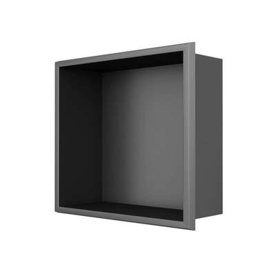 Caixa de chuveiro com prateleira dupla e luz LED estilo de design moderno 12x20