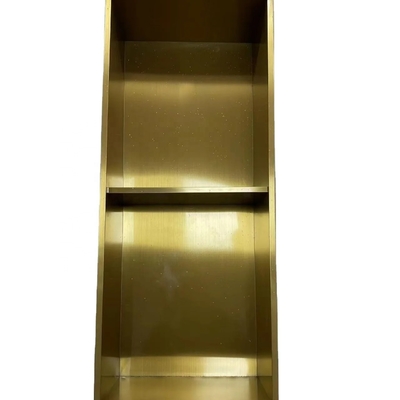 Finitura de superfície escovada LED Trim de ouro Nicho de chuveiro para banheiro moderno de aço inoxidável
