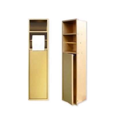 Finitura de superfície escovada LED Trim de ouro Nicho de chuveiro para banheiro moderno de aço inoxidável