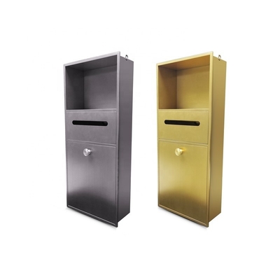 Finitura de superfície escovada LED Trim de ouro Nicho de chuveiro para banheiro moderno de aço inoxidável