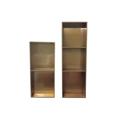 Finitura de superfície escovada LED Trim de ouro Nicho de chuveiro para banheiro moderno de aço inoxidável