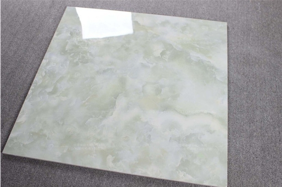 60x60 azulejos de chão de cerâmica vidrada em mármore verde claro brilhante para imitação de textura de pedra