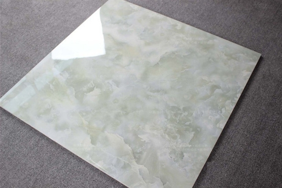 60x60 azulejos de chão de cerâmica vidrada em mármore verde claro brilhante para imitação de textura de pedra