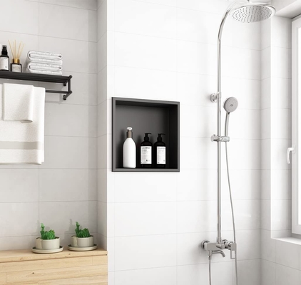 Finitura de superfície escovada Nicho de chuveiro de aço inoxidável preto para azulejos de 12 &quot;por Bernkot
