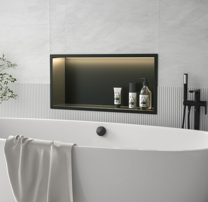 Nicho de chuveiro de aço inoxidável com estilo de design moderno leve 12 x 36 Comentários