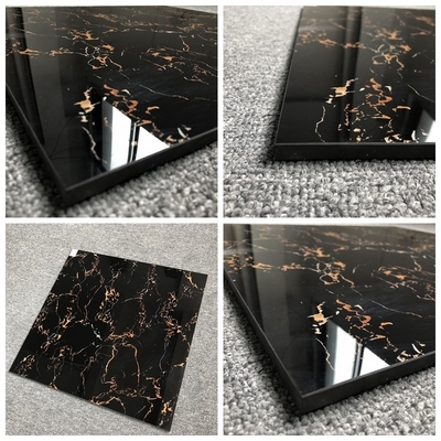 Chic Negro e Ouro de mármore piso de banheiro azulejos cerâmicos para piso parede saias azulejos de espelho Paquistão