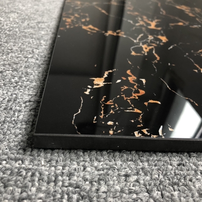 Chic Negro e Ouro de mármore piso de banheiro azulejos cerâmicos para piso parede saias azulejos de espelho Paquistão