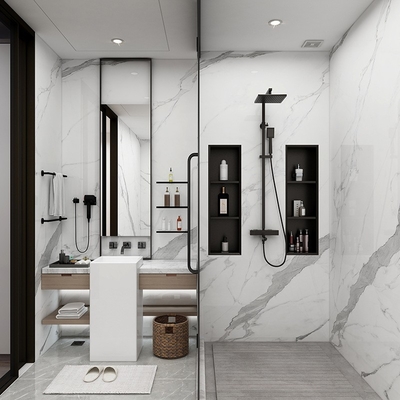 Nicho de banheiro do hotel da Austrália Estilo de design moderno para escova de banheiro e armazenamento de chuveiro