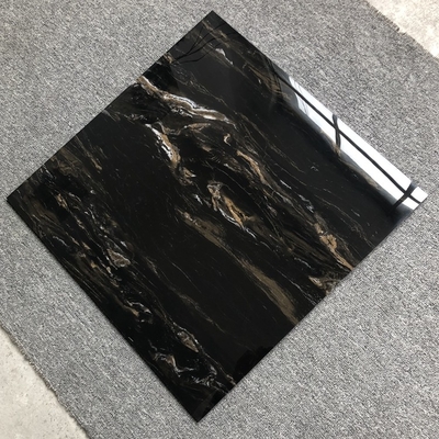 Telas de cerâmica de mármore de ouro preto brilhante 24x24 quadrados para necessidades de brilho exterior e interior