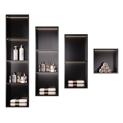 Nicho de banheiro do hotel da Austrália Estilo de design moderno para escova de banheiro e armazenamento de chuveiro