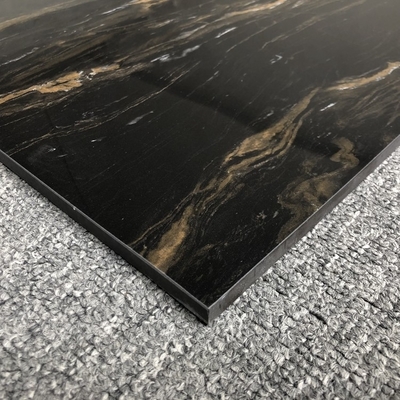Telas de cerâmica de mármore de ouro preto brilhante 24x24 quadrados para necessidades de brilho exterior e interior