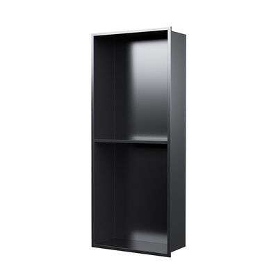 Estilo de Design Moderno Negro Banheira de Banho em Resíduo Nicho Parede Chuveiro Insert com Chrome Trim
