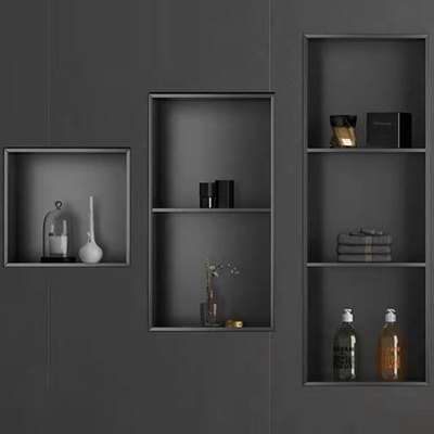 Chapas de porcelana Nicho de banheiro chuveiro com design moderno e luz LED à prova d'água