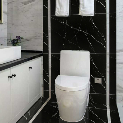 Pedra Imitação textura preto e branco porcelana exterior azulejo de piso para olhar natural