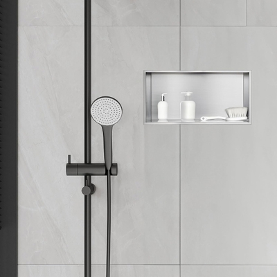 Nicho de chuveiro de aço inoxidável 12 &quot;x24&quot; e Nicho de parede de prateleira dupla para design de hotel moderno