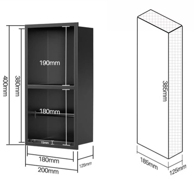 Nicho de chuveiro de aço inoxidável à prova d'água para soluções de decoração doméstica e de armazenamento de banheiro