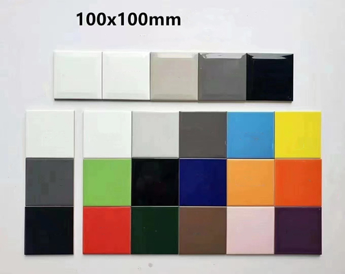 Telhas de cerâmica para banheiro e sala de estar 150 X 150 mm Telhas de parede de metro branco puro