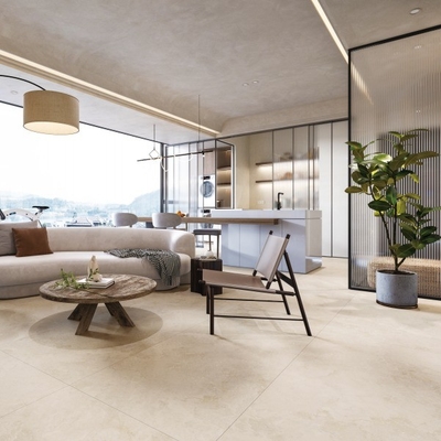 Chapa de Paver Beige 24*24 Travertine Porcelanato para espaços interiores e exteriores duráveis