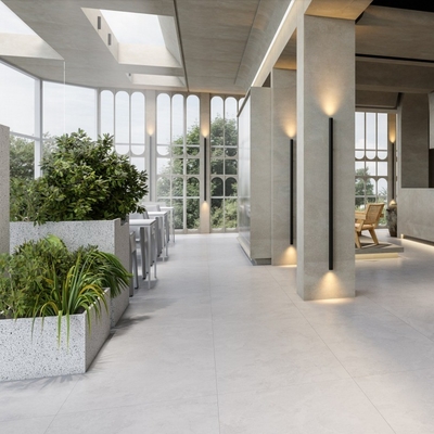 Chapa de Paver Beige 24*24 Travertine Porcelanato para espaços interiores e exteriores duráveis