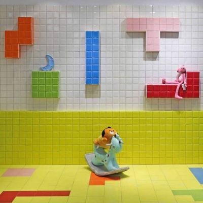Absorção de água 0,5% GradeAAA Subway Texturas brilhantes mosaico de vidro para backsplash