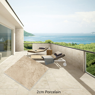 Moderno estilo porcelana piscina borda telha com travertino olhar e 60x60 azulejos de chão